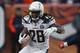 FILE - In this Sunday, Dec. 30, 2018 file photo, Los Angeles Chargers running back Melvin Gordon rushes during the second half of an NFL football game against the Denver Broncos in Denver. Gordon is going into the final year of his contract. The fifth-year running back said after practice that he didn’t want to miss any practices but also didn’t rule out not being here when the team conducts its first training camp practice, Tuesday, June 11, 2019 . (AP Photo/David Zalubowski, File)