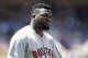 Boston Red Sox's David Ortiz after striking out against the Los Angeles Dodgers during the sixth inning of a baseball game in Los Angeles, Saturday, Aug. 6, 2016. (AP Photo/Alex Gallardo)