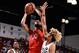 Las Vegas, NV - JULY 11: Dewan Hernandez #20 of the Toronto Raptors shoots the ball during the game against the Indiana Pacers during Day 7 of the 2019 Las Vegas Summer League on July 11, 2019 at the Cox Pavilion in Las Vegas, Nevada. NOTE TO USER: User expressly acknowledges and agrees that, by downloading and or using this Photograph, user is consenting to the terms and conditions of the Getty Images License Agreement. Mandatory Copyright Notice: Copyright 2019 NBAE (Photo by David Dow/NBAE via Getty Images)