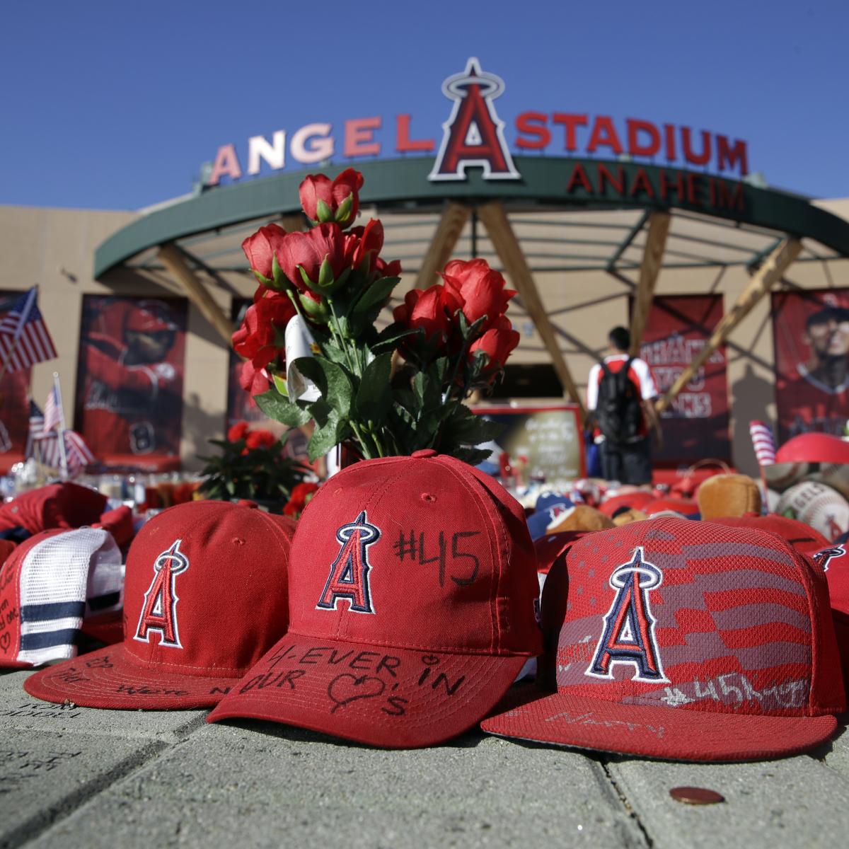 Angels branded hockey jersey worn by #45 Tyler Skaggs for Honorary