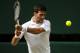 LONDON, ENGLAND - JULY 12: Novak Djokovic of Serbia hits a backhand against Roberto Bautista-Agut of Spain during Day 11 of The Championships - Wimbledon 2019 at All England Lawn Tennis and Croquet Club on July 12, 2019 in London, England. (Photo by TPN/Getty Images)