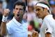 (COMBO) This combination of pictures created on July 13, 2019 shows Serbia's Novak Djokovic (L) celebrates during his men's singles second round match on the third day of the 2019 Wimbledon Championships on July 3, 2019 and Switzerland's Roger Federer celebrating after winning a point during his men's singles third round match on the sixth day of the 2019 Wimbledon Championships on July 6, 2019 in Wimbledon, southwest London. - Serbia's Novak Djokovic and Switzerland's Roger Federer will play against each other in the men's singles final match of the 2019 Wimbledon Championships on July 14, 2019. (Photos by Ben STANSALL and GLYN KIRK / AFP) / RESTRICTED TO EDITORIAL USE
RESTRICTED TO EDITORIAL USE (Photo credit should read BEN STANSALL,GLYN KIRK/AFP/Getty Images)