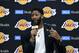 EL SEGUNDO, CALIFORNIA - JULY 13: Anthony Davis speaks as he is introduced as the newest player of the Los Angeles Lakers during a press conference at UCLA Health Training Center on July 13, 2019 in El Segundo, California. NOTE TO USER: User expressly acknowledges and agrees that, by downloading and/or using this Photograph, user is consenting to the terms and conditions of the Getty Images License Agreement. (Photo by Kevork Djansezian/Getty Images)