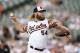 Baltimore Orioles starting pitcher Andrew Cashner delivers a pitch during a baseball game against the Cleveland Indians, Saturday, June 29, 2019, in Baltimore. (AP Photo/Nick Wass)