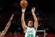 LAS VEGAS, NV - JULY 13: Carsen Edwards #29 of the Boston Celtics shoots the ball against the Memphis Grizzlies on July 13, 2019 at the Thomas & Mack Center in Las Vegas, Nevada. NOTE TO USER: User expressly acknowledges and agrees that, by downloading and/or using this Photograph, user is consenting to the terms and conditions of the Getty Images License Agreement. Mandatory Copyright Notice: Copyright 2019 NBAE (Photo by Garrett Ellwood/NBAE via Getty Images)