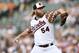 Baltimore Orioles starting pitcher Andrew Cashner delivers a pitch during a baseball game against the Cleveland Indians, Saturday, June 29, 2019, in Baltimore. (AP Photo/Nick Wass)