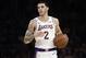 Los Angeles Lakers' Lonzo Ball (2) during the first half of an NBA basketball game against the Memphis Grizzlies Sunday, Dec. 23, 2018, in Los Angeles. (AP Photo/Marcio Jose Sanchez)
