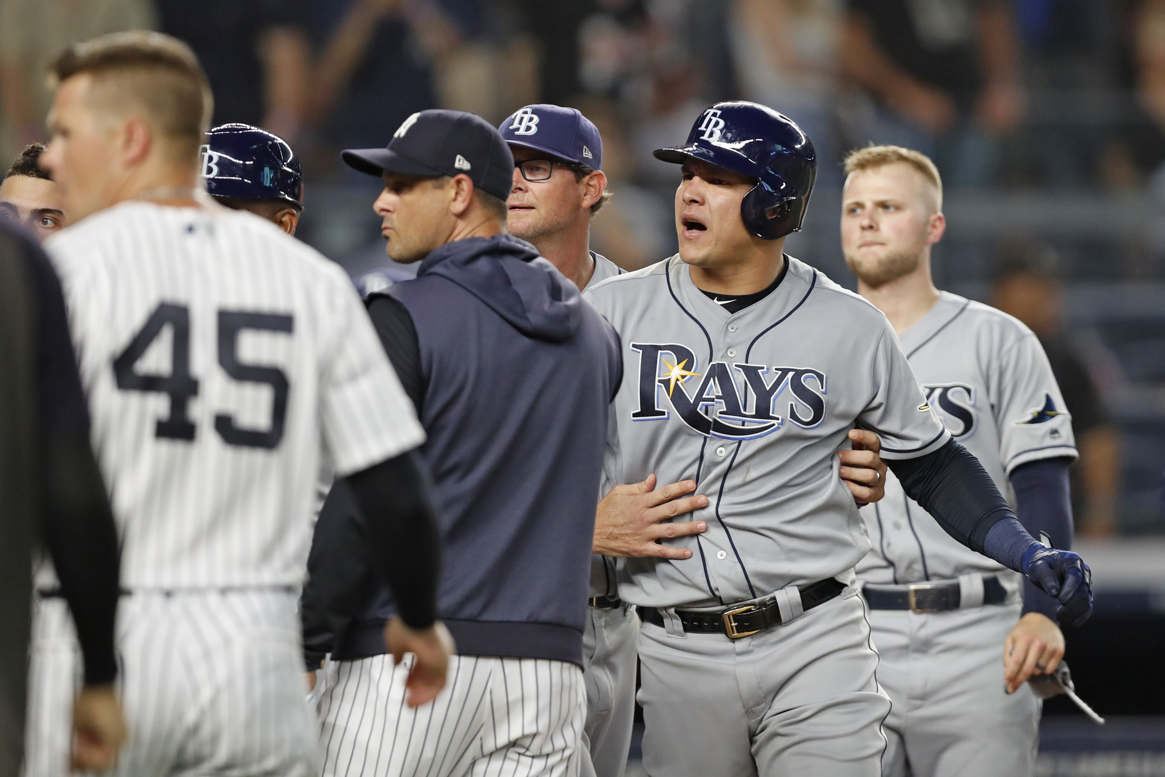 Yankees Rays Benches Clear After Cc Sabathia Avisail Garcia