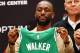 BOSTON, MASSACHUSETTS - JULY 17: Kemba Walker is introduced as a member of the Boston Celtics during a press conference at the Auerbach Center at New Balance World Headquarters on July 17, 2019 in Boston, Massachusetts. (Photo by Tim Bradbury/Getty Images)