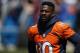 Denver Broncos wide receiver Emmanuel Sanders (10) takes part in drills during an NFL football organized training activity session at the team's headquarters Monday, May 13, 2019, in Englewood, Colo. (AP Photo/David Zalubowski)