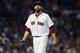 Boston Red Sox's David Price walks to the dugout after pitching during the fifth inning of a baseball game against the Los Angeles Dodgers in Boston, Sunday, July 14, 2019. (AP Photo/Michael Dwyer)