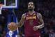Cleveland Cavaliers' JR Smith in action during the first half of an NBA basketball game against the Philadelphia 76ers, Friday, April 6, 2018, in Philadelphia. The 76ers won 132-130. (AP Photo/Chris Szagola)