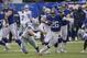 New York Giants' Saquon Barkley (26) runs the ball during the first half of an NFL football game against the Dallas Cowboys, Sunday, Dec., 30, 2018, in East Rutherford, N.J. (AP Photo/Bill Kostroun)