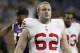 New York Giants' Mitch Petrus against the Minnesota Vikings in an NFL football game Monday, Dec. 13, 2010 in Detroit. (AP Photo/Duane Burleson)