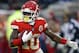 Kansas City Chiefs wide receiver Tyreek Hill (10) carries the ball during the first half of an NFL divisional football playoff game against the Indianapolis Colts in Kansas City, Mo., Saturday, Jan. 12, 2019. (AP Photo/Charlie Neibergall)