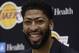 Los Angeles Lakers NBA basketball team introduces Anthony Davis at a news conference at the UCLA Health Training Center in El Segundo, Calif., Saturday, July 13, 2019 (AP Photo/Damian Dovarganes)