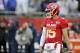 AFC quarterback Patrick Mahomes #15 is seen pregame before the NFL Pro Bowl football game, Sunday, January 27, 2019, in Orlando, FL. (AP Photo/Gregory Payan)