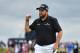 Ireland's Shane Lowry celebrates a putt on the 15th hole during the third round of the British Open golf Championships at Royal Portrush golf club in Northern Ireland on July 20, 2019. (Photo by Glyn KIRK / AFP) / RESTRICTED TO EDITORIAL USE (Photo credit should read GLYN KIRK/AFP/Getty Images)