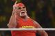 Wrestling legend Hulk Hogan greets the crowd during the World Wrestling Entertainment (WWE) Crown Jewel pay-per-view at the King Saud University Stadium in Riyadh on November 2, 2018. (Photo by Fayez Nureldine / AFP) (Photo credit should read FAYEZ NURELDINE/AFP/Getty Images)