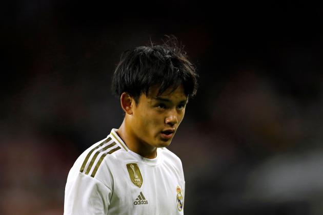 HOUSTON, TX - JULY 20: Takefusa Kubo of Real Madrid during the 2019 International Champions Cup match between FC Bayern Munich and  Real Madrid  at NRG Stadium on July 20, 2019 in Houston, Texas. (Photo by Matthew Ashton - AMA/Getty Images)