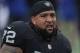 BUFFALO, NY - OCTOBER 29: Donald Penn #72 of the Oakland Raiders warms up before the start of NFL game action against the Buffalo Bills at New Era Field on October 29, 2017 in Buffalo, New York. (Photo by Tom Szczerbowski/Getty Images)