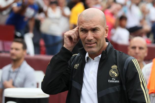 LANDOVER, MD - JULY 23: Zinedine Zidane the head coach / manager of Real Madrid during the International Champions Cup fixture between Real Madrid and Arsenal at FedExField on July 23, 2019 in Landover, Maryland. (Photo by Matthew Ashton - AMA/Getty Images)