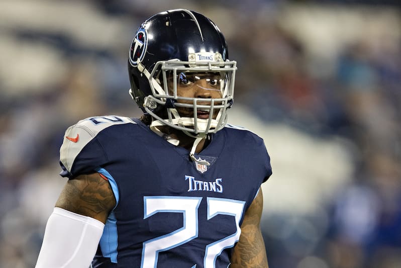NASHVILLE, TN - DECEMBER 30: Derrick Henry #22 of the Tennessee Titans warms up before a game against the Indianapolis Colts at Nissan Stadium on December 30, 2018 in Nashville, Tennessee. The Colts defeated the Titans 33-17. (Photo by Wesley Hitt/Getty Images)