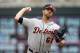 Detroit Tigers pitcher Shane Greene throws against the Minnesota Twins in a baseball game Sunday, May 12, 2019, in Minneapolis. (AP Photo/Jim Mone)
