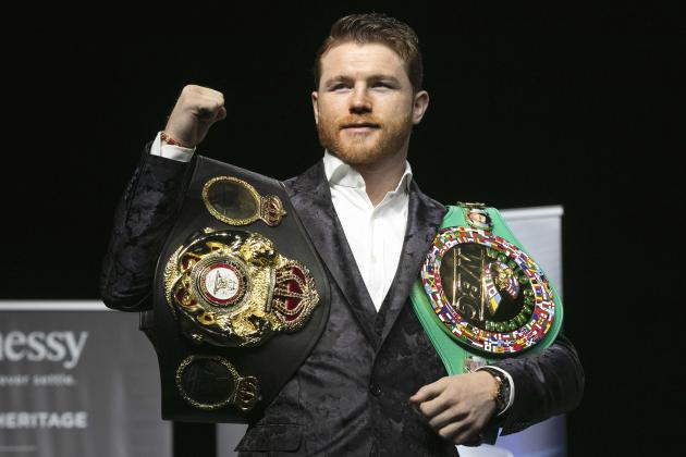 Boxer Canelo Alvarez poses for photos at Madison Square Garden in New York, Wednesday, Oct. 17, 2018. He will meet Rocky Fielding in a 12-round, super middleweight bout Dec. 15, 2018. (AP Photo/Richard Drew)
