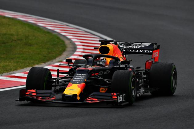 BUDAPEST, HUNGARY - AUGUST 02: Max Verstappen of the Netherlands driving the (33) Aston Martin Red Bull Racing RB15 on track during practice for the F1 Grand Prix of Hungary at Hungaroring on August 02, 2019 in Budapest, Hungary. (Photo by Dan Mullan/Getty Images)