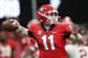 Georgia quarterback Jake Fromm (11) passes against Alabama during the second half of the Southeastern Conference championship NCAA college football game, Saturday, Dec. 1, 2018, in Atlanta. (AP Photo/John Bazemore)