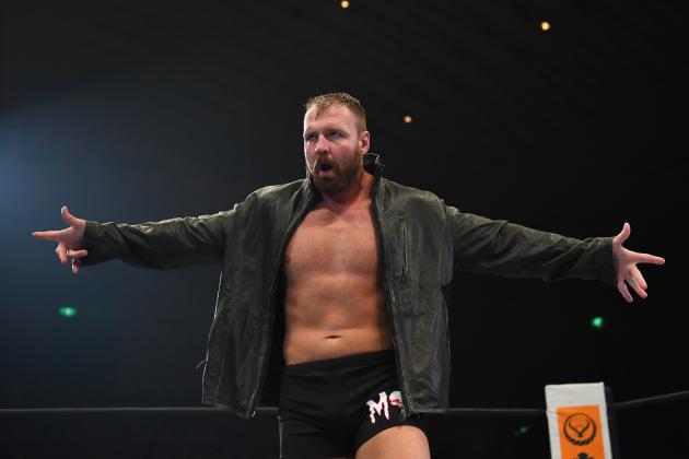OSAKA, JAPAN- AUGUST 03: Jon Moxley enters the ring during the New Japan Pro-Wrestling G1 Climax 29 at Edion Arena Osaka on August 03, 2019 in Osaka, Japan. (Photo by Etsuo Hara/Getty Images)