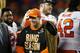 SANTA CLARA, CA - JANUARY 07: Head Coach Dabo Swinney of the Clemson Tigers celebrates on the field following the game against the Alabama Crimson Tide in the CFP National Championship presented by AT&T at Levi's Stadium on January 7, 2019 in Santa Clara, California (Photo by Michael Zagaris/Getty Images)