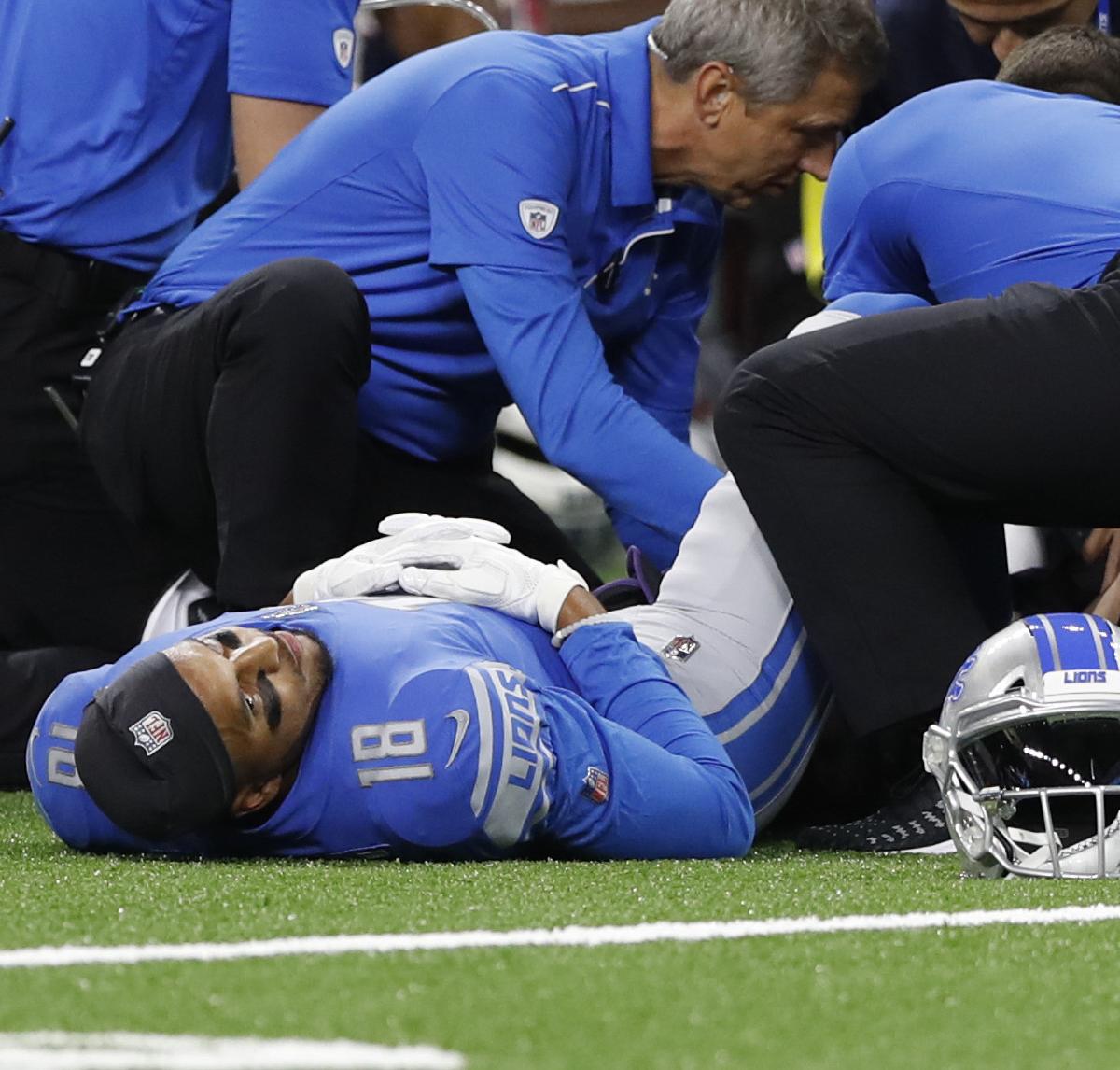 Lions WR Jermaine Kearse Carted off After Suffering Reported Broken Leg Injury ...