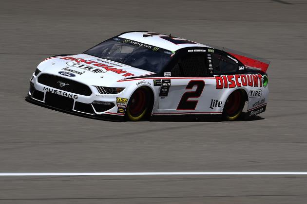 BROOKLYN, MICHIGAN - AUGUST 09: Brad Keselowski, driver of the #2 Discount Tire Ford, drives during practice for the Monster Energy NASCAR Cup Series Consumers Energy 400 at Michigan International Speedway on August 09, 2019 in Brooklyn, Michigan. (Photo by Stacy Revere/Getty Images)
