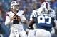 Buffalo Bills quarterback Josh Allen looks to throw during the first half of an NFL pre-season football game against the Indianapolis Colts, Thursday, Aug. 8, 2019, in Orchard Park, N.Y. (AP Photo/Adrian Kraus)
