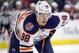 Edmonton Oilers' Jesse Puljujarvi (98) waits for a face-off against the Carolina Hurricanes during the second period of an NHL hockey game, Friday, Feb. 15, 2019, in Raleigh, N.C. (AP Photo/Karl B DeBlaker)