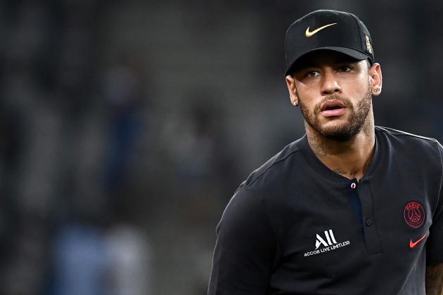 Paris Saint-Germain's Brazilian forward Neymar reacts at the end of the French Trophy of Champions football match between Paris Saint-Germain (PSG) and Rennes (SRFC) at the Shenzhen Universiade stadium in Shenzhen on August 3, 2019. (Photo by FRANCK FIFE / AFP)        (Photo credit should read FRANCK FIFE/AFP/Getty Images)