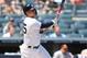 NEW YORK, NEW YORK - AUGUST 12: Gleyber Torres #25 of the New York Yankees hits a home run to right field in the first inning against the Baltimore Orioles at Yankee Stadium on August 12, 2019 in New York City. (Photo by Mike Stobe/Getty Images)