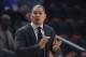 Cleveland Cavaliers head coach Tyronn Lue on the sidelines during the first half of an NBA basketball game against the Detroit Pistons, Thursday, Oct. 25, 2018, in Detroit. (AP Photo/Carlos Osorio)
