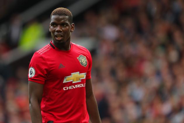 MANCHESTER, ENGLAND - AUGUST 11: Paul Pogba of Manchester United during the Premier League match between Manchester United and Chelsea FC at Old Trafford on August 11, 2019 in Manchester, United Kingdom. (Photo by Matthew Ashton - AMA/Getty Images)