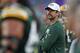 BALTIMORE, MARYLAND - AUGUST 15: Aaron Rodgers #12 of the Green Bay Packers looks on from the sidelines during the first half of a preseason game against the Baltimore Ravens at M&T Bank Stadium on August 15, 2019 in Baltimore, Maryland. (Photo by Todd Olszewski/Getty Images)