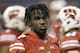 FILE - In this Dec. 2, 2017, file photo, Wisconsin wide receiver Quintez Cephus is shown on the sideline before the Big Ten championship NCAA college football game against Ohio State, in Indianapolis. Cephus appeared in court in Madison, Wisc., on sexual assault charges, Thursday, Aug. 23, 2018.(AP Photo/AJ Mast, File)