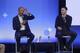 Former President Barack Obama, left, gestures as Golden State Warriors basketball player Stephen Curry laughs while speaking at the My Brother's Keeper Alliance Summit in Oakland, Calif., Tuesday, Feb. 19, 2019. (AP Photo/Jeff Chiu)