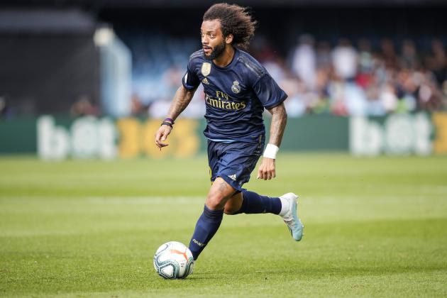 PONTEVEDRA, SPAIN - AUGUST 17: Marcelo of Real Madrid during the La Liga Santander  match between Celta de Vigo v Real Madrid at the Estadio de Balaidos on August 17, 2019 in Pontevedra Spain (Photo by David S. Bustamante/Soccrates/Getty Images)