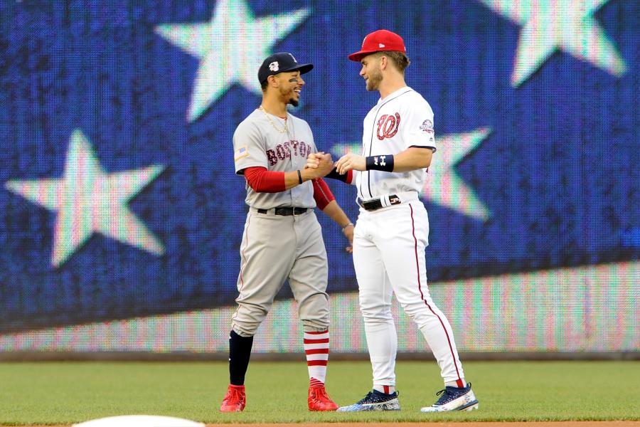 Dodger Blue on X: Mookie Betts and Bryce Harper exchanged