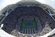 An overhead view of the stadium as Novak Djokovic of Serbia plays against Gael Monfils of France play their 2016 US Open men's singles semifinals match at the USTA Billie Jean King National Tennis Center on September 9, 2016 in New York. / AFP / Jewel SAMAD (Photo credit should read JEWEL SAMAD/AFP/Getty Images)
