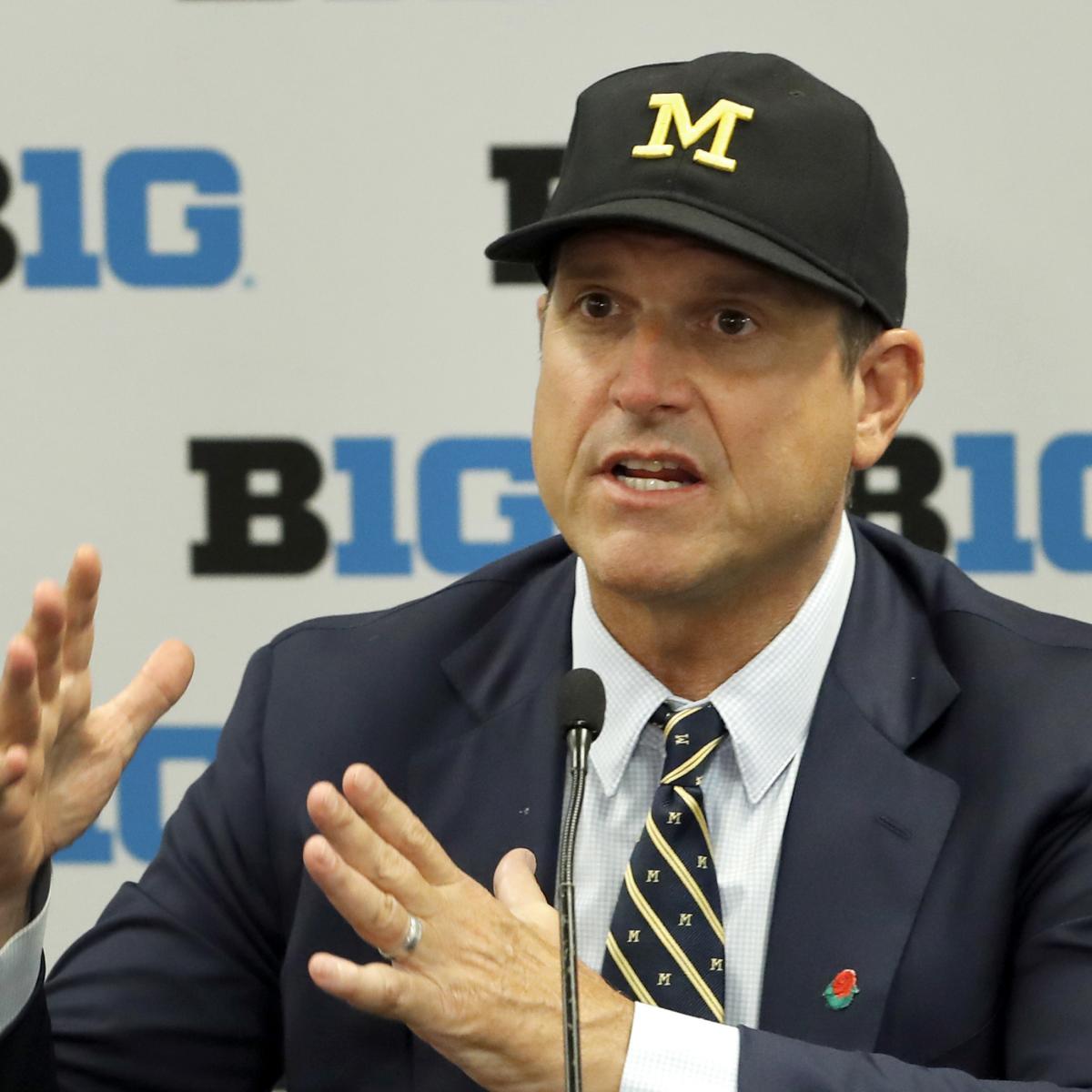 Michigan HC Jim Harbaugh: 'It's Hard to Beat the Cheaters' in SEC at Recruiting