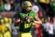 SANTA CLARA, CA - DECEMBER 31: Justin Herbert #10 of the Oregon Ducks looks to pass against the Michigan State Spartans during the first half of the Redbox Bowl at Levi's Stadium on December 31, 2018 in Santa Clara, California. (Photo by Thearon W. Henderson/Getty Images)