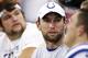 INDIANAPOLIS, INDIANA - AUGUST 17: Andrew Luck #12 of the Indianapolis Colts on the sidelines during the preseason game against the Cleveland Browns at Lucas Oil Stadium on August 17, 2019 in Indianapolis, Indiana. (Photo by Justin Casterline/Getty Images)